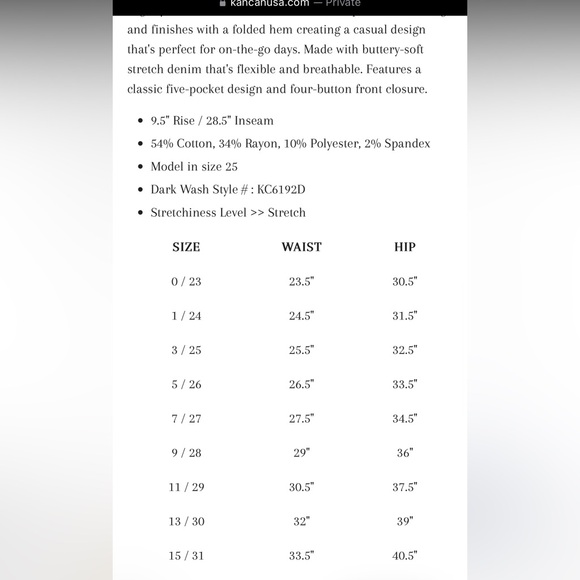 KanCan Chelsea High Rise Jeans - size 7 / 27 Dark Wash - Picture 10 of 10